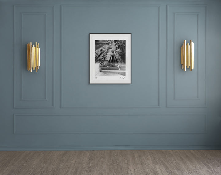 Scale photo of limited edition Steely Dan The Royal Scam print by Ed Caraeff