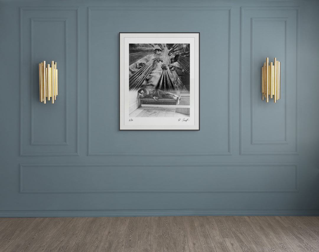 Scale photo of limited edition Steely Dan The Royal Scam print by Ed Caraeff