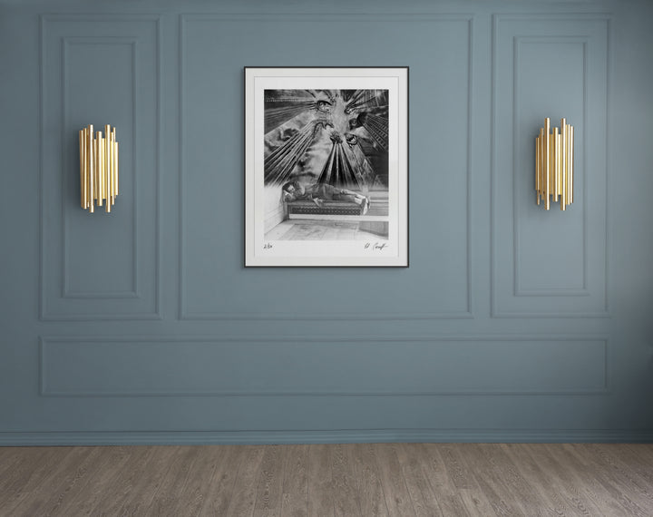 Scale photo of limited edition Steely Dan The Royal Scam print by Ed Caraeff