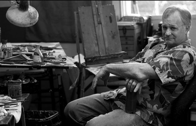 Photograph of Chris Hopkins in his studio