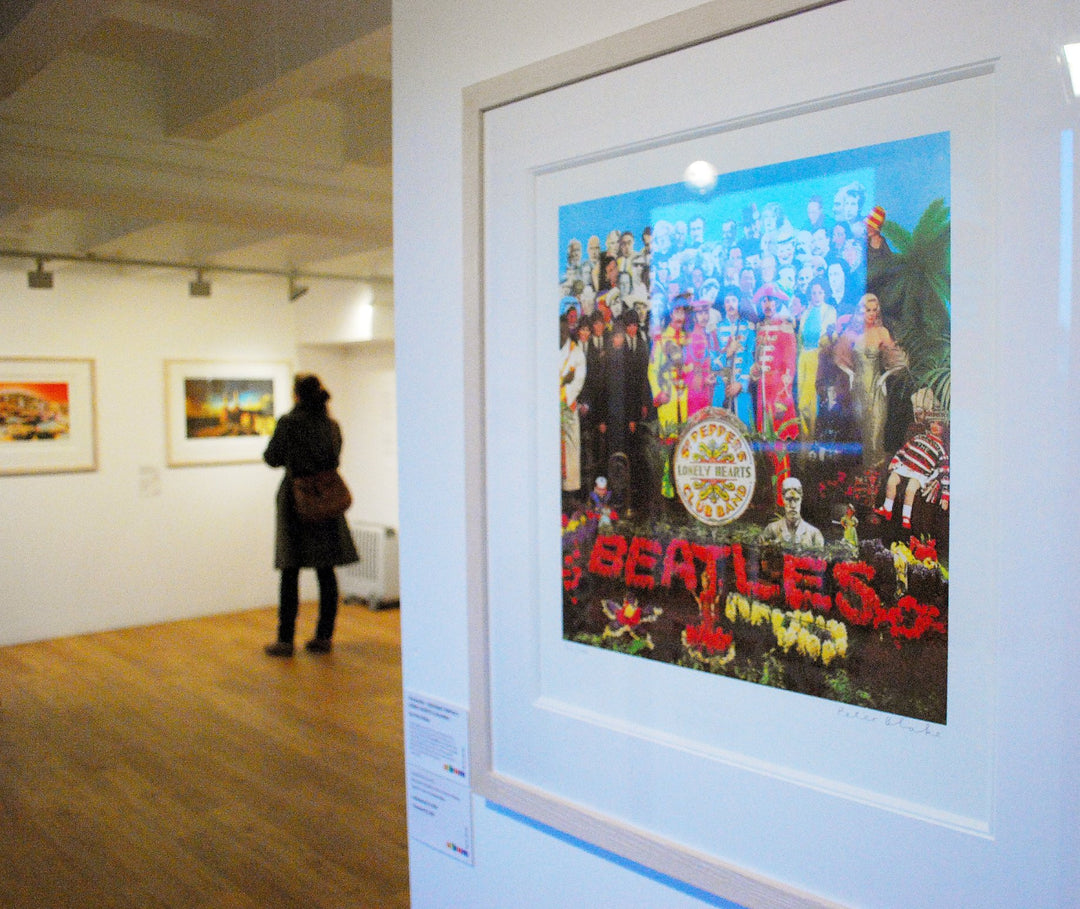 Photo of Sgt Peppers limited edition print on exhibition at the Oxo Tower, London