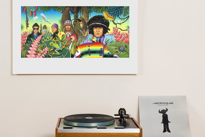 Unframed art print of jamiroquai album cover art for emergency on planet earth by james marsh