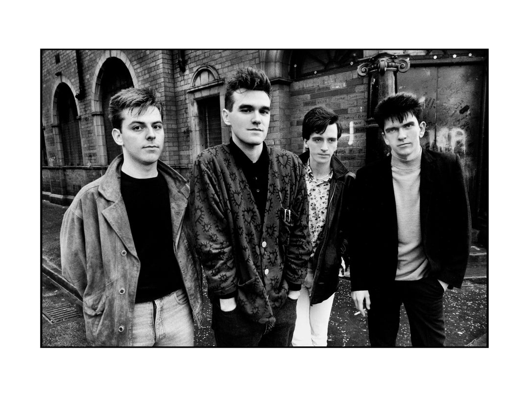 Framed photo of The Smiths in front of Salford Lads Club for The Queen Is Dead album cover